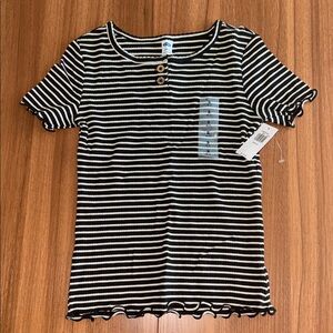 Old Navy Black and White Striped Kids Tee